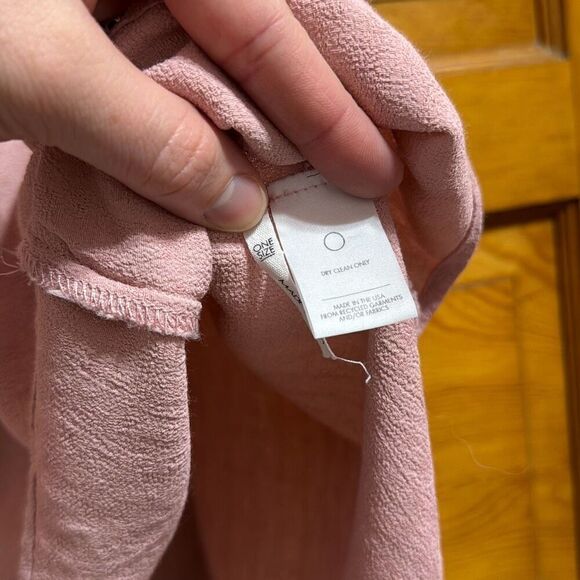 Reformation Blush Pink Cross Back Textured Tunic Tank Top Women’s One Size - Picture 3 of 7